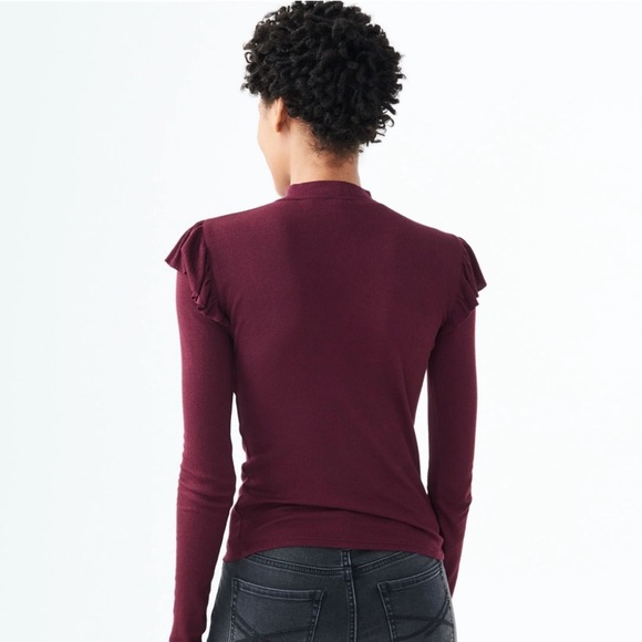 Aeropostale Womens Ruffle Basic Long sleeve, size Small - Picture 2 of 7